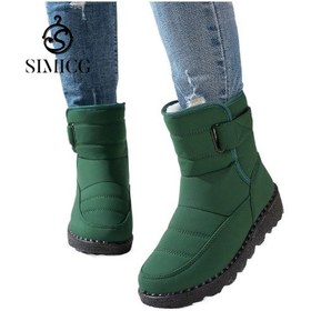 Resim Kışlık Büyük Boy Yüksek Bilekli Kar Botları - Yeşil Yeşil 
