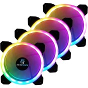 Resim Dualrıng 4X120MM Sese Duyarlı A-Rgb Kasa Fanı 