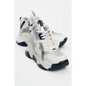 Resim Luvi Lowel Beyaz Laci Fermuarlı ve Bağcıklı Kadın Spor Bot 