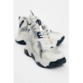 Resim Luvi Lowel Beyaz Laci Fermuarlı ve Bağcıklı Kadın Spor Bot 