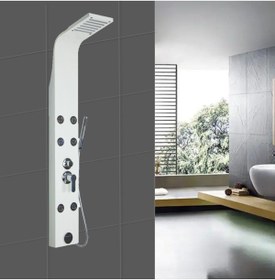 Resim SAM BANYO Sam Toscana Beyaz Yuvarlak Jetli Masajlı Duş Paneli, Duş Kolonu, Robot Duş, Duş, Dikey Jakuzi 