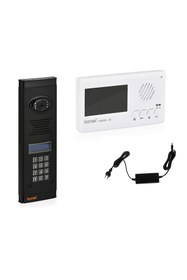 Resim konwi intercom Görüntülü Diafon Seti Konwi 1 Daire Apartman Tipi Set Vsions 4,3 Monitör Zil Paneli Şifreli Kameralı 