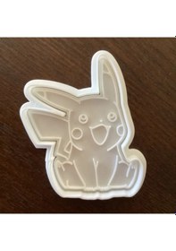 Resim Mizaku Pikachu Pokemon Temalı Kurabiye Kalıbı Beyaz 