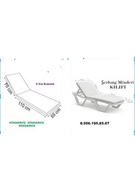 Resim Süngersiz Werty Home 180-55-5 Cm İmperteks Şezlong Minder Kılıfı Yıkanır Arkadan Kuşaklı Fermuarlı Krem 