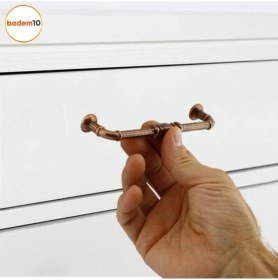 Resim Nzb Metal Mobilya Mutfak Çekmece Dolap Kulpu Kulbu Kulpları Eskitme Antik Bakır (128 Mm-12.8 Cm) 