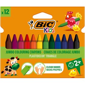 Resim BIC Kids Plastidecor Üçgen Pastel Boya Kalemi 12'li Kutu 