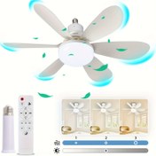 Resim 1 adet 52cm/20.5 inç Tavan Fanı Uzatılmış Işık Başlığı ile, Sessiz LED Fan Işığı Akıllı Uzaktan Kumanda Ayarlanabilir Ayrılabilir Ev Yatak Odası Çalışma Depo E26/27 Vida Kapağı Kolye Fan Işığı, Mutfak, Yatak Odası ve Küçük Odalar için Mükemmel, İdeal Noel Süsü Fanı 