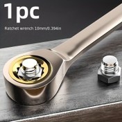 Resim 1 adet 10# Ayarlanabilir Ratchet Anahtar - Çift Başlı Hızlı Çıkarma, Manuel Dönüş, Montaj Gerektirmez, Sıkı Alanlar ve Ağır Hizmet Kullanımı için Dayanıklı Karbon Çelik, Ratchet Anahtar Ayarlanabilir, Endüstriyel Araç, Şık Metalik Bitiş, Sağlam İnşaat 