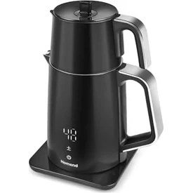 Resim Esmo Home Homend Royaltea Cooltouch 1798H Dokunmatik El Yakmaz Gövdeli Paslanmaz Çelik Konuşan Çay Makinesi Siyah 