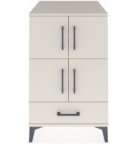 Resim Kronos Komodin 4 Raflı Tek Çekmeceli 4 Kapaklı 60x59x96 Aytaş... Aytaşı 