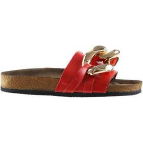 Resim Bueno Shoes Kırmızı Napa Deri Kadın Düz Terlik 05wt066 