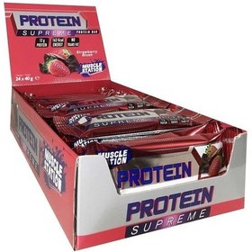 Resim Muscle Station Supreme Protein Bar Çikolata Çilek 40 Gr 24 Adet 