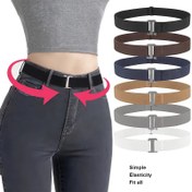 Resim Kadınlar için Minimalist Esnek Bel Kemeri - Tokasız, Rahat Retro Kemer Kot Pantolon ve Elbiseler İçin - Çok Amaçlı Kullanım (Bej/Siyah/Kahverengi/Beyaz/Lacivert) - Büyük Beden Dostu 