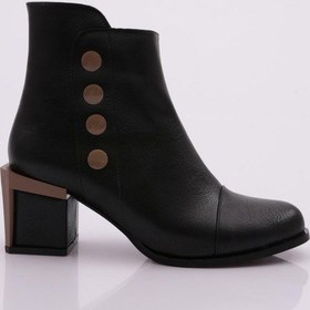 Resim Dgn 725-22k Kadin Aksesuar Detayli Topuklu Bot 725-1922-R1534 Siyah 