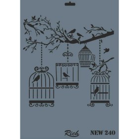 Resim Belle Fusion Mey Ithalat® Rich New Seri N-240 Stencil 35X25 cm 