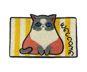 Resim River World Kapı Paspası Tasarımı Sevimli Hayvan Çok Renkli 