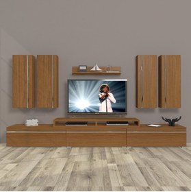 Resim Decoraktiv Ekoflex 8d Mdf Tv Ünitesi Tv Sehpası - Naturel Ceviz 