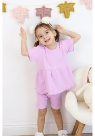 Resim MiaBaby Fırfırlı Şortlu Takım Lila 