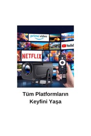 Resim howear Hy320 720P Wireless - Bluetooth Destekli Projeksiyon Cihazı Siyah 