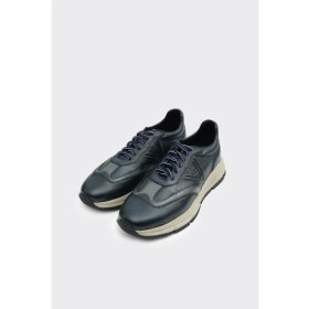 Resim Derinet Hakiki Deri Bağcıklı Erkek Sneaker 