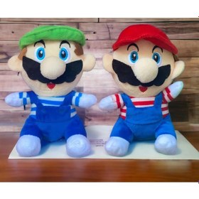 Resim İthal Kumaş Süper Mario Kardeşler Mario Luigi 2'li Set Figür Peluş Oyuncak Uyku Oyun Arkadaşı 20 Cm. 