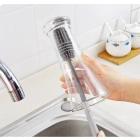 Resim NessiWorld Uzun Saplı Silikon Biberon ve Kavanoz Yıkama Fırçası 