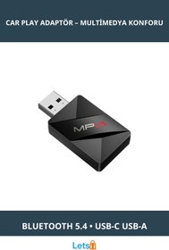 Resim Letsii Bluetooth 5.4 Wi Fi 6 Android Car Play Adaptörü 