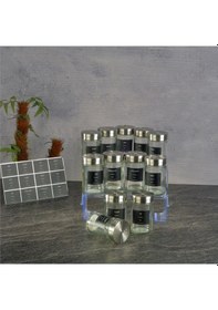 Resim Cam Baharatlık Seti - 12 Li Tuzluk Biberlik Baharatlık Seti 80 Ml. Şeffaf 