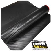 Resim Karbon Fiber Folyo 3d Siyah Hava Kanallı 150cm X 152cm 