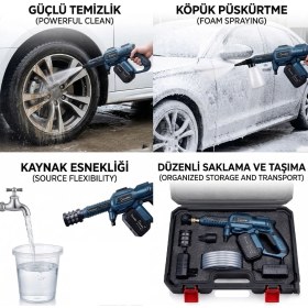 Resim Ayt Carstar CR-25709 Yüksek Basınçlı Oto Yıkama Makinesi Şarjlı Araç Yıkama 