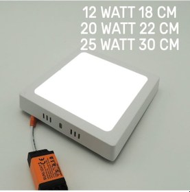 Resim Kare Sıva Üstü Led Panel Armatür Trafolu Beyaz Gün 12/20/25W Beyaz 