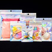 Resim 110 Paket Gökkuşağı Işıltılı Holografik Kendinden Yapışkanlı Torbalar - Aksesuarlar, El İşleri, Hediye Paketleme & Seyahat Organizasyonu için Gradyan Renkli Plastik Takı Saklama Çantaları 