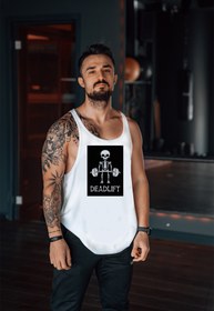 Resim Freeyez Dead Lift Skeleton Gym Fitness Tank Top Sporcu Atleti 