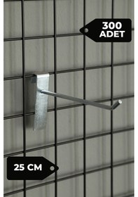 Resim 25 Cm 300 Adet Tel Pano Kancası Raf Askısı Galvaniz 