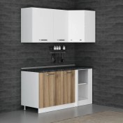 Resim Minar 165CM Köşe Mutfak Dolabı - Beyaz/dore K165-D1 