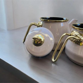 Resim Taşev Robin Emaye Çaydanlık Takımı Toprak Gri 