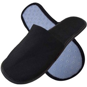 Resim 50 Çift Kaymaz Taban Çift Katlı Havlu Siyah Otel Terliği Tek Kullanımlık Kullan At Beyaz 