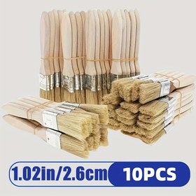Resim Süngerli Düz Boya Fırçaları Seti - 10 1-Inch Boya, Gesso, Vernik, Tutkal, Boya, Sanat, El Sanatları, Ev Yenileme, İç ve Dış Mekan Kullanımı için Fırçalar 