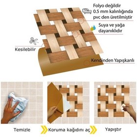 Resim Tink Kendinden Yapışkanlı Ahşap 007 Desenli Pvc Karo 30x30 Cm 