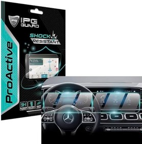 Resim IPG Mercedes 2020-2024 GLE 350 450 580 2023 E 450 350 Maybach GLS 600 G550 Navigation + Gösterge Paneli için 12.3 Inch (2 Parça) 9H Nano ProActive Ekran Koruyucu, Pürüzsüz Cam Bitiş, 