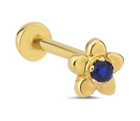 Resim Cherry By Özkonak Papatya Model Lacivert Taş Tragus Piercing Sarı 
