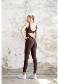 Resim Arkası Büzgülü Scrunch Butt Spor Tayt Tulum 