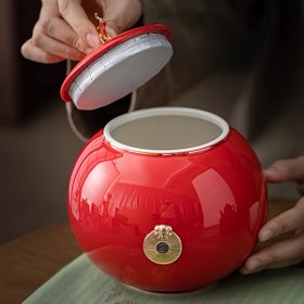 Resim 1 Adet Vintage Çay Saklama Kavanozu, Seramik Saklama Kavanozu, Nem Geçirmez Kapaklı Saklama Kavanozu, Kahve Saklama Kavanozu, Kurutulmuş Meyve Saklama Kavanozu, Tahıl Gıda Saklama Kavanozu, Çalışma Odası, Oturma Odası, Yatak Odası Saklama Ve Dekoratif Süsler Için, Anneler Günü Hediyeleri 