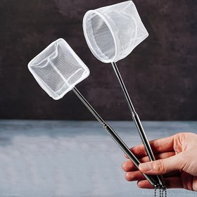 Resim 1 adet Teleskopik Saplı Dayanıklı Paslanmaz Çelik Akvaryum Balık Ağı - Kolay Yakalama ve Kullanım için İnce Örgü, Kaymaz Tutuş, Tatlı ve Tuzlu Sular için Hafif Tasarım, Akvaryum Bakımı|Şık Akvaryum Ağı|Ergonomik Kolu 