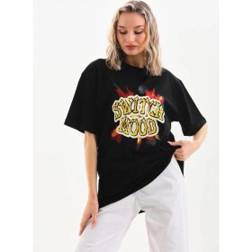 Resim Nemere Baskılı Oversize T-Shirt - Siyah 