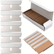 Resim 100 adet Paslanmaz Çelik Cam Kazıyıcı Bıçaklar Araba, Pencere, Boya, Sticker ve Etiket Çıkarma için - Zeminler, Duvarlar ve Camlar için Çok Yüzeyli Temizlik Aracı, Araba Temizlik Aksesuarları 