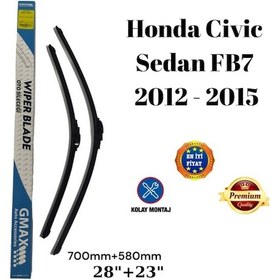 Resim Honda Civic Sedan Fb7 2012 2013 2014 2015 Uyumlu 28"+23" İnç Araca Özel Ön Cam Silecek Süpürgesi Takımı 700+580mm 