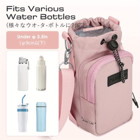 Resim 1 adet Ayarlanabilir Omuz Askılı Telefon Cepli Su Şişesi Çantası, Geniş Fermuarlı Bölme ve Metal Toka Kapatma - Seyahat, Yürüyüş, Kamp ve Açık Hava Maceraları için İdeal - Harika Hediye (Su Şişesi Dahil Değildir), Yürüyüş Malzemeleri 