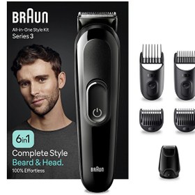 Resim Braun Series 3 MGK3410 Hepsi Bir Arada Şekillendirme Seti, 6’sı Erkek Bakım Kiti, T-Bıçak Özellikli 