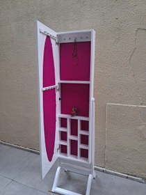 Resim Bengi Ticaret Ayna Boy 13677 Takı Dolap Ahşap Mdf Parlak Beyaz Lake Natüre Klasik El Yapım 
